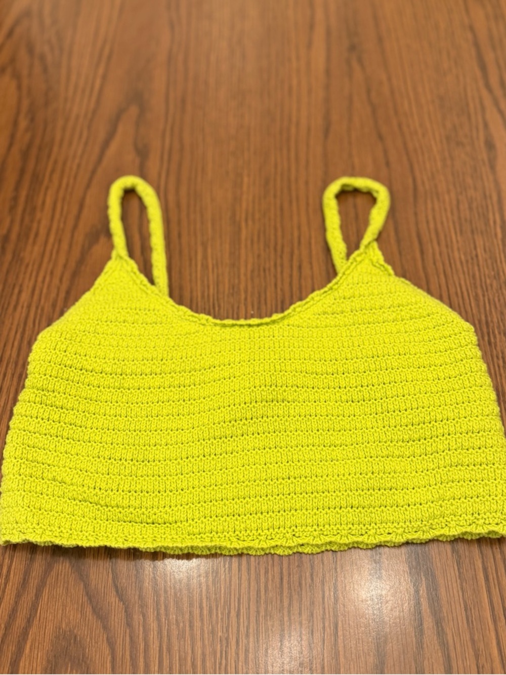 aerie Neon Lime Cropped Crochet Tank